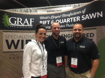 Laura Mullins, Heath Chamberlin and John Nichols in the Graf Brothers booth at the NAFCD + NBMDA Annual Convention.